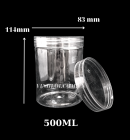 Hủ 500ML nắp nhựa thủy tinh