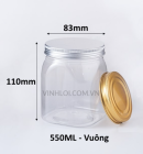 Hủ vuông nắp nhôm 550ML