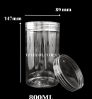 Hủ 800ML nắp nhựa thủy tinh