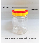 Hủ nắp hoa mai có quai - 900ML Tròn