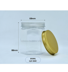 Hủ nắp nhôm 300ML Lục Giác