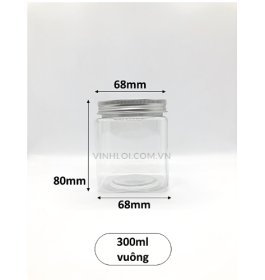 Hủ nắp vặn 300ML Vuông