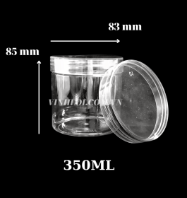 Hủ 350ML nắp nhựa thủy tinh
