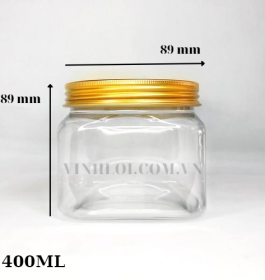 Hủ nhôm vặn 400ML Vuông