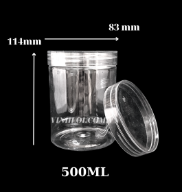 Hủ 500ML nắp nhựa thủy tinh