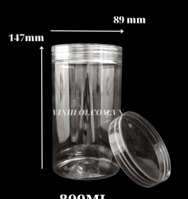 Hủ 800ML nắp nhựa thủy tinh